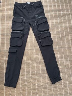 Rock Salt Black Cargo Joggers Pants Boys  18